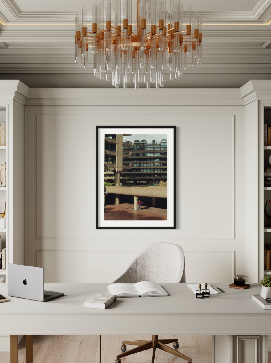 Discover the art of urban geometry and the vibrancy of The Barbican. Featuring bold colors and intricate details, this print is perfect for adding a touch of energy and excitement to any room. Don't miss out on this unique and captivating piece!